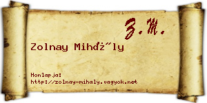 Zolnay Mihály névjegykártya