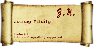 Zolnay Mihály névjegykártya